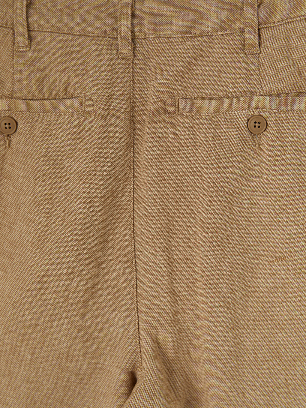 Bej Regular Fit Keten Karışımlı Erkek Chino Pantolon-3