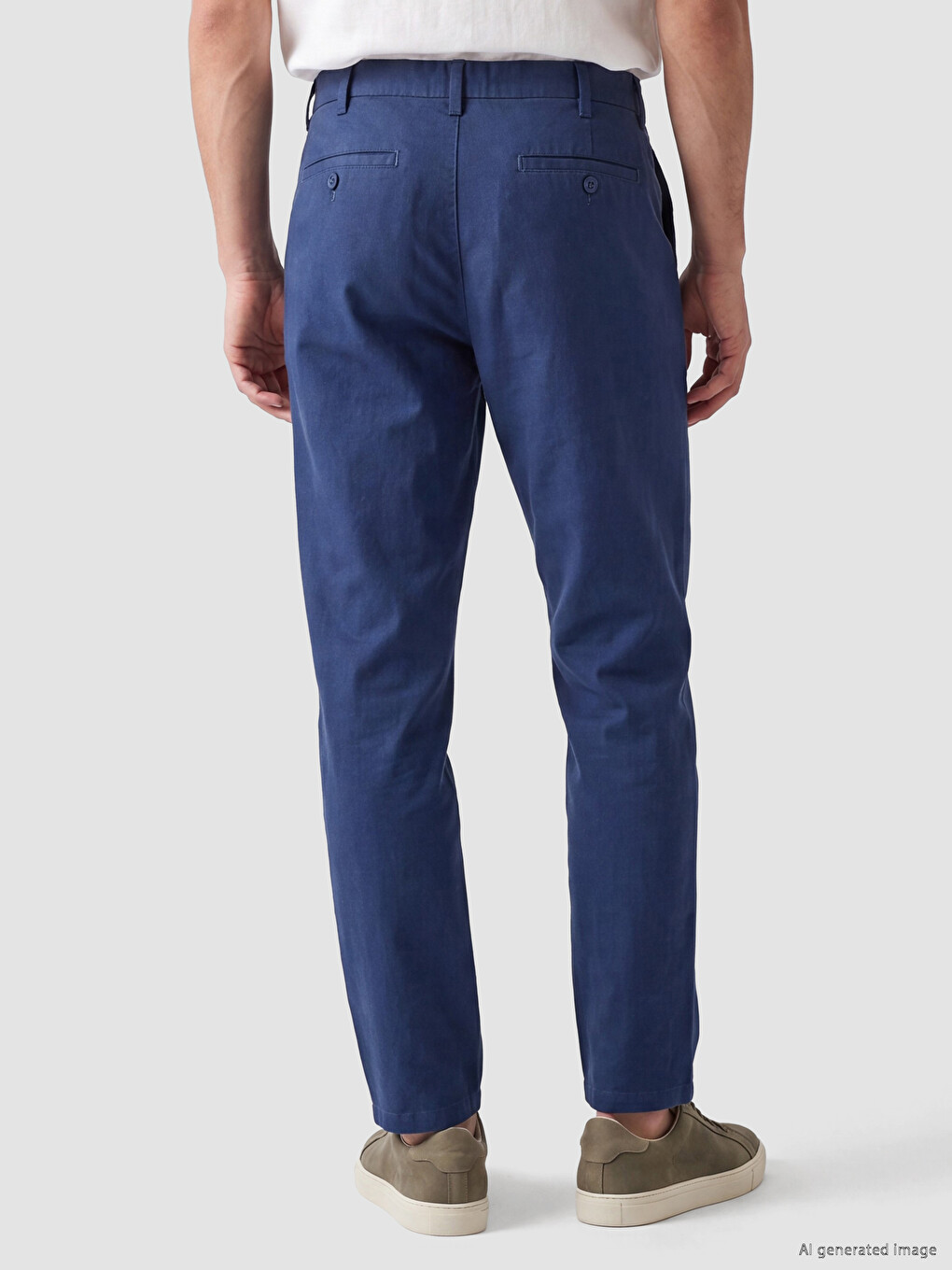 Regular Fit Linen Blend Men's Chino Trousers-2