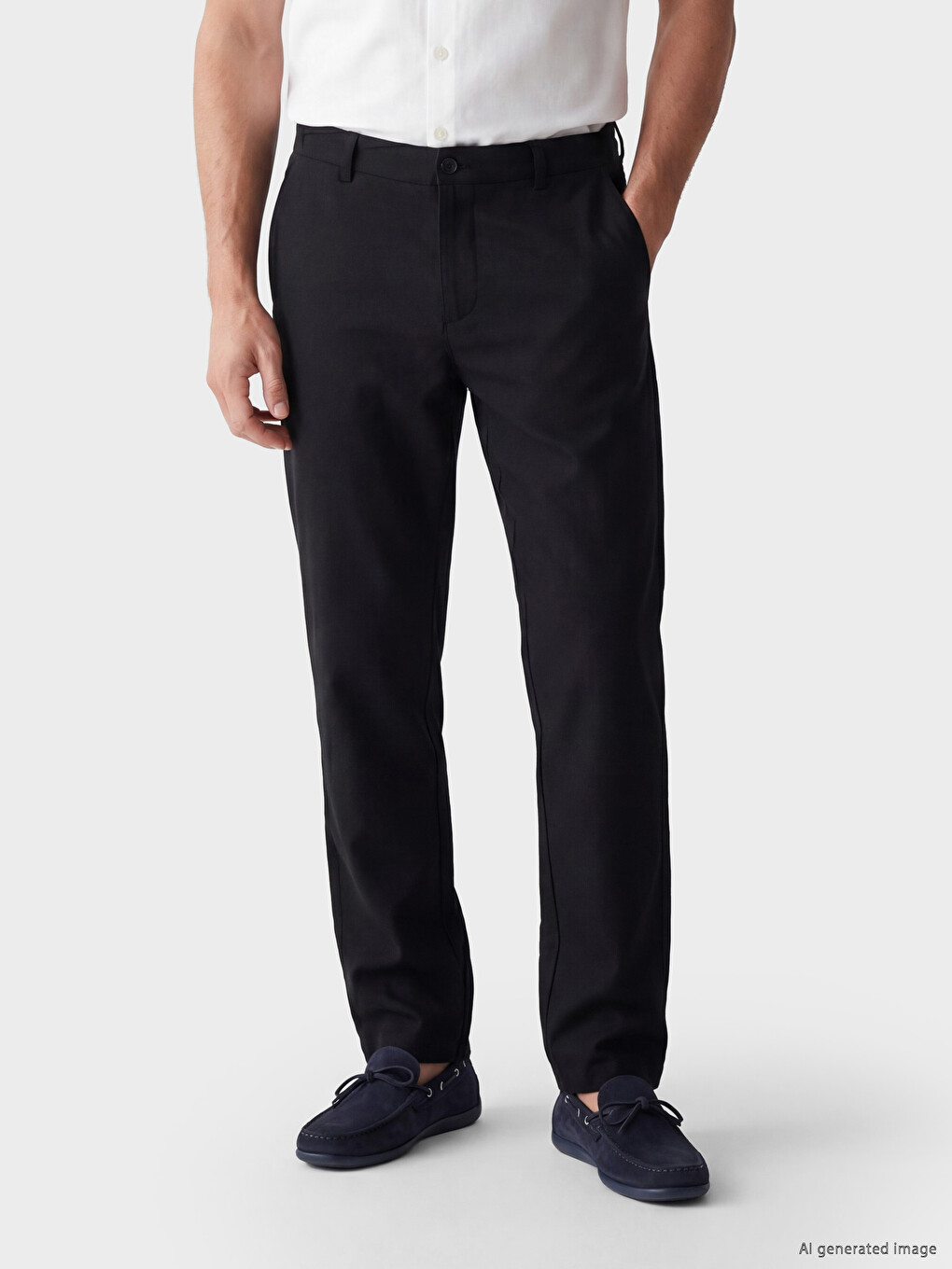 Regular Fit chino pantalone od mešavine lana za muškarce-1