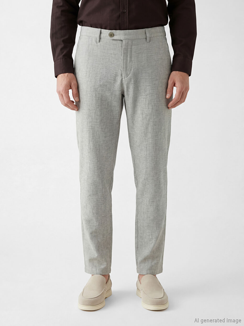 Мужские брюки чино стандартного кроя из льняной смеси-1