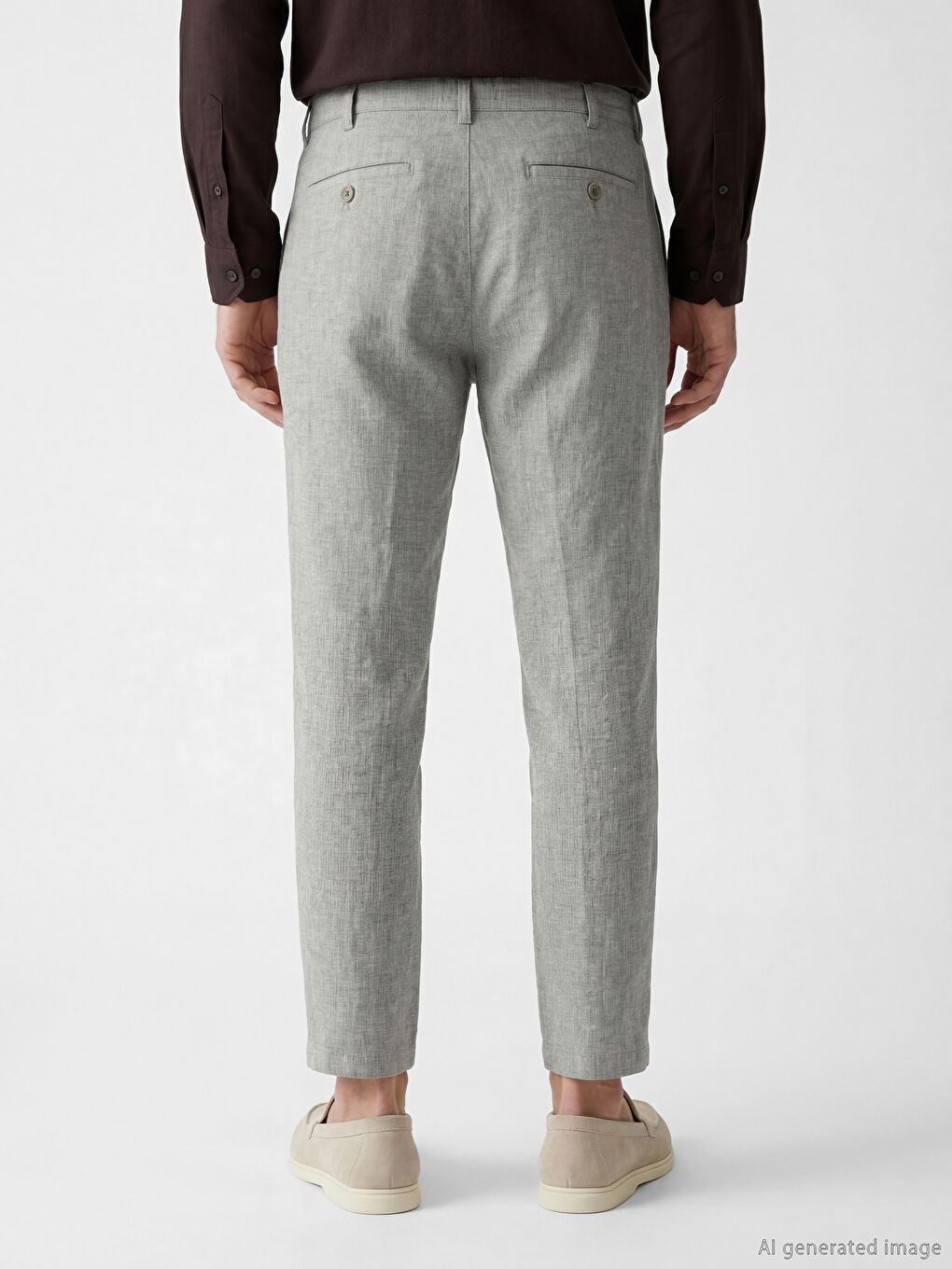 Мужские брюки чино стандартного кроя из льняной смеси-2