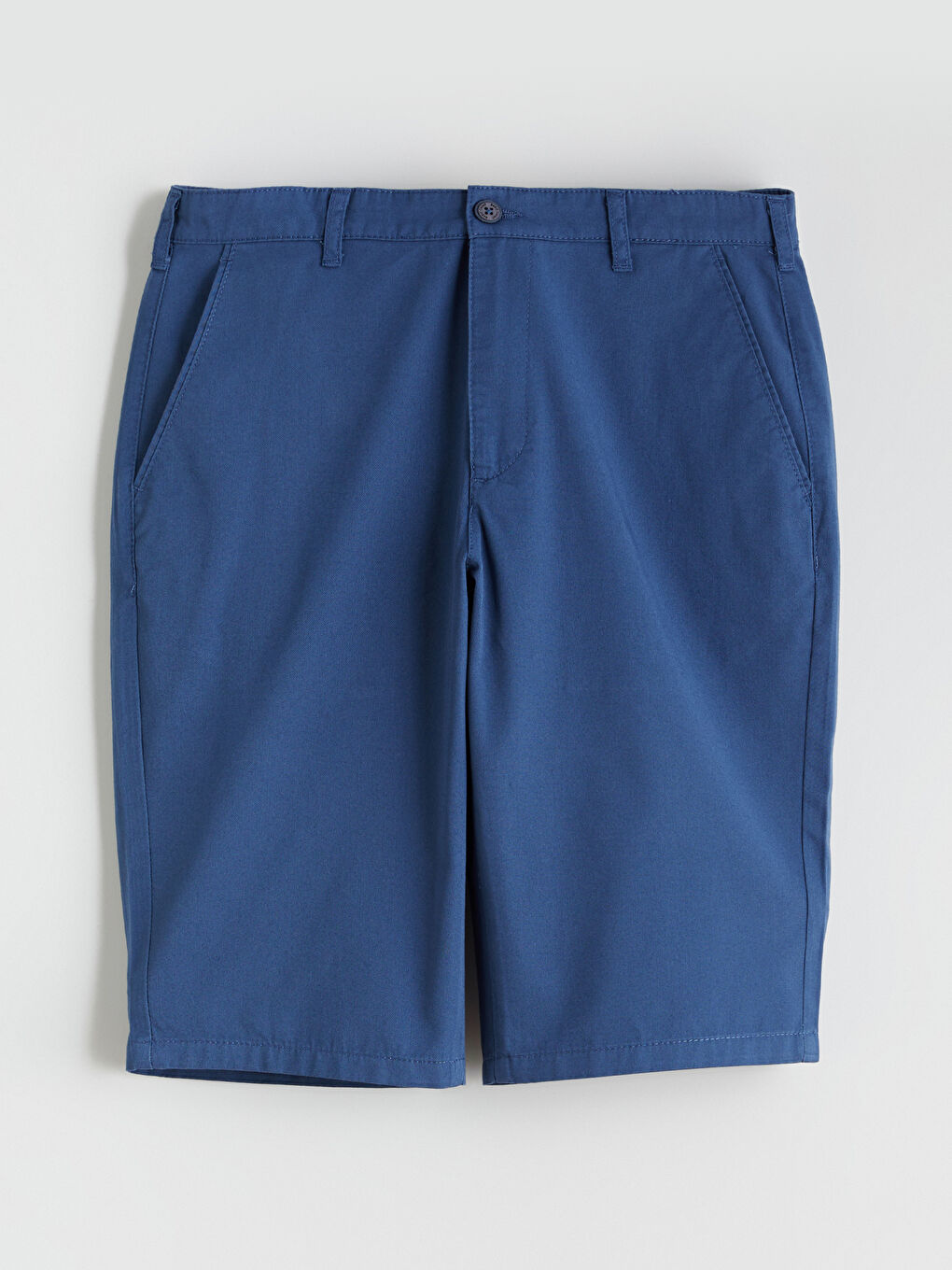 İndigo Standart Kalıp Gabardin Erkek Şort-4