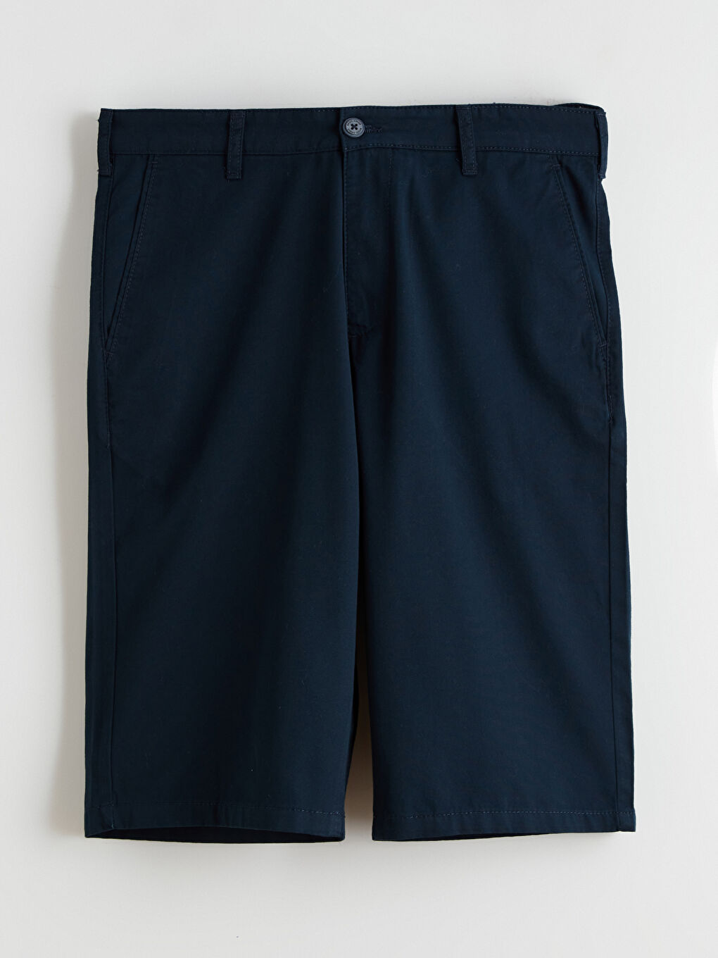 Lacivert Standart Kalıp Gabardin Erkek Şort-4