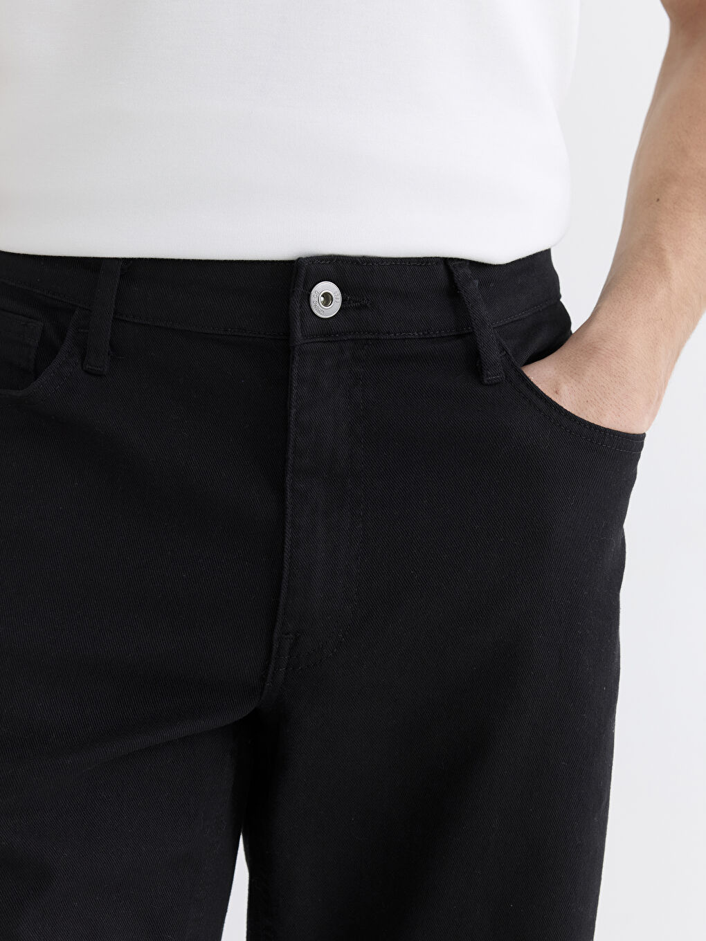 Siyah Slim Fit Erkek Şort-2