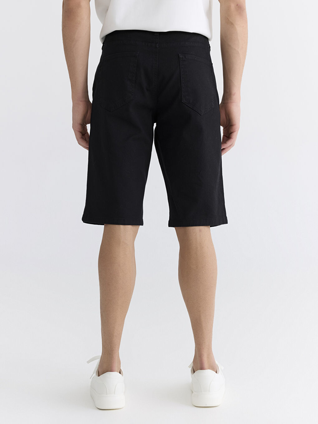 Siyah Slim Fit Erkek Şort-3