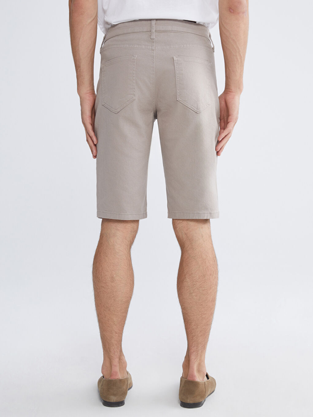 Bej Slim Fit Erkek Şort-3