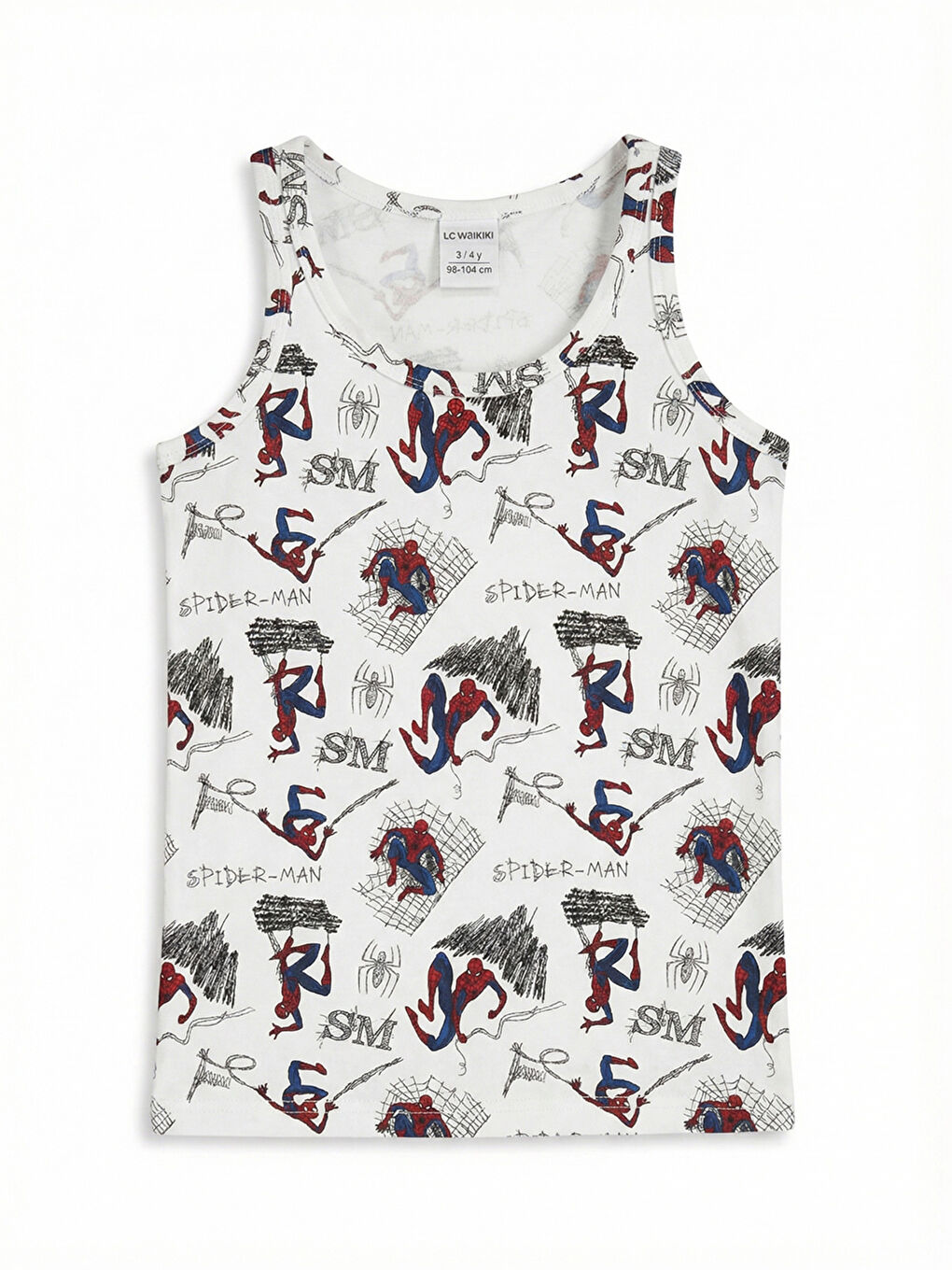 Beyaz Spider-Man Baskılı Erkek Çocuk Atlet