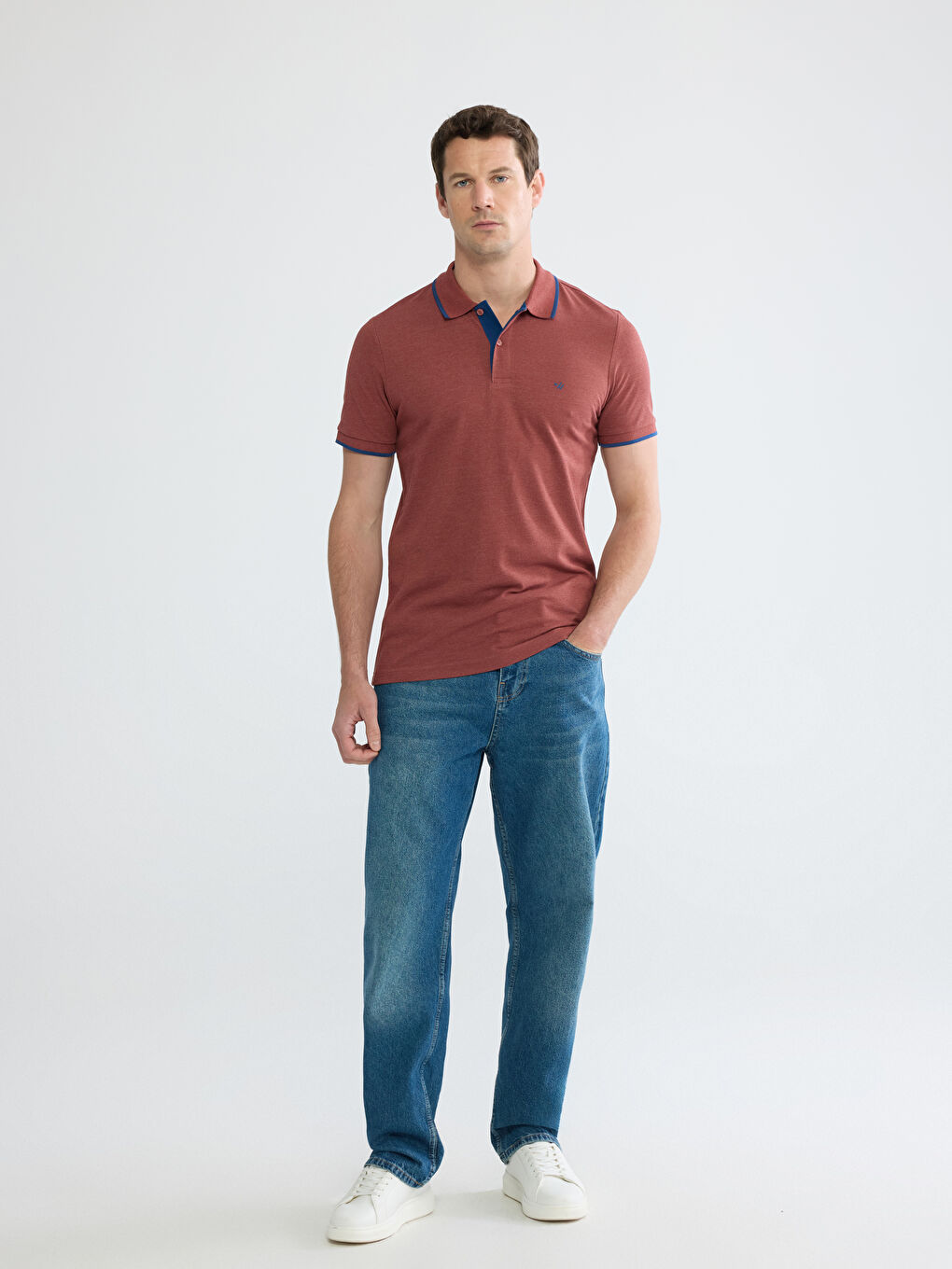 Muška slim fit piqué polo majica-3