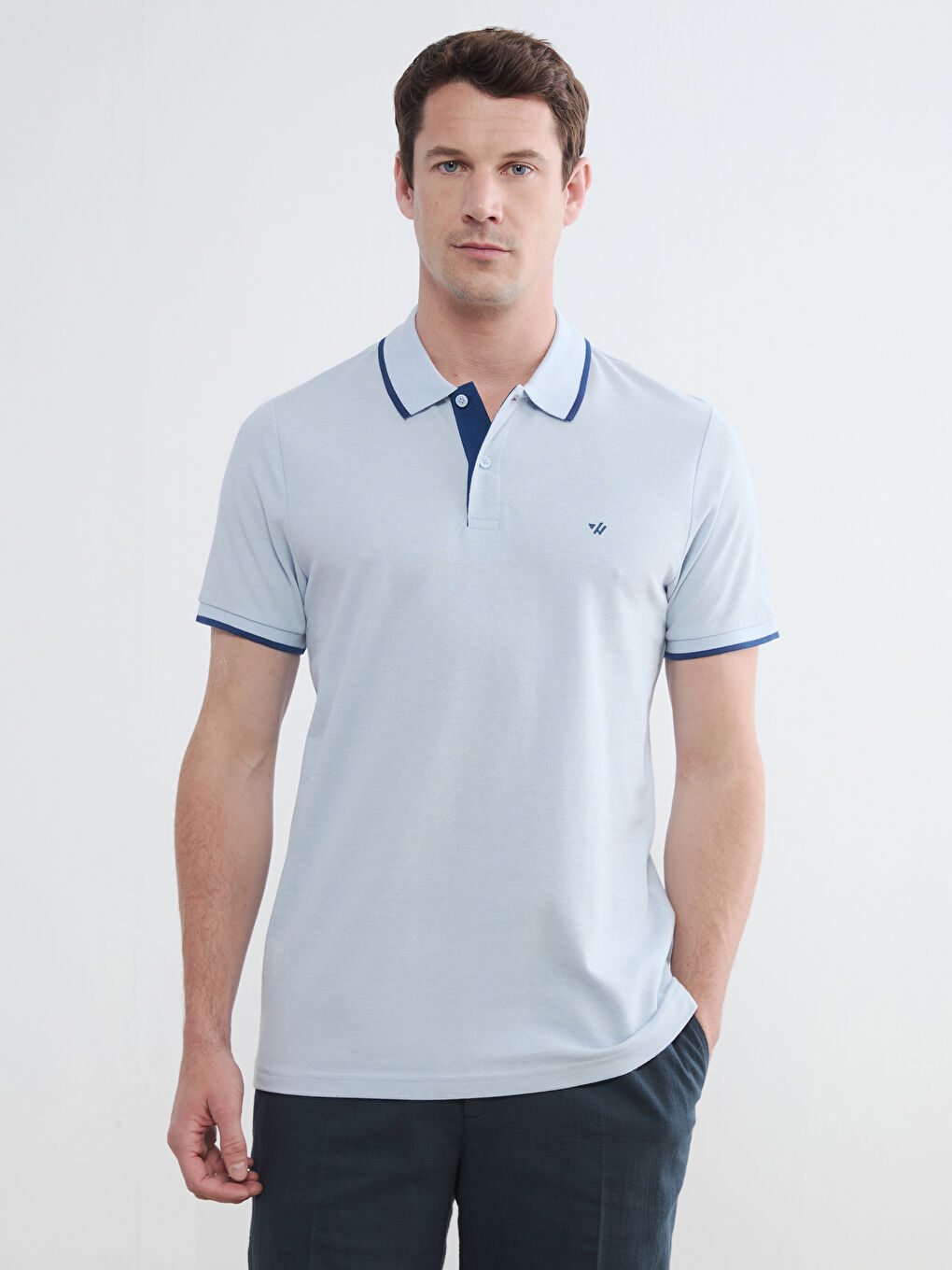 Мужская футболка из пике с воротником-поло-1