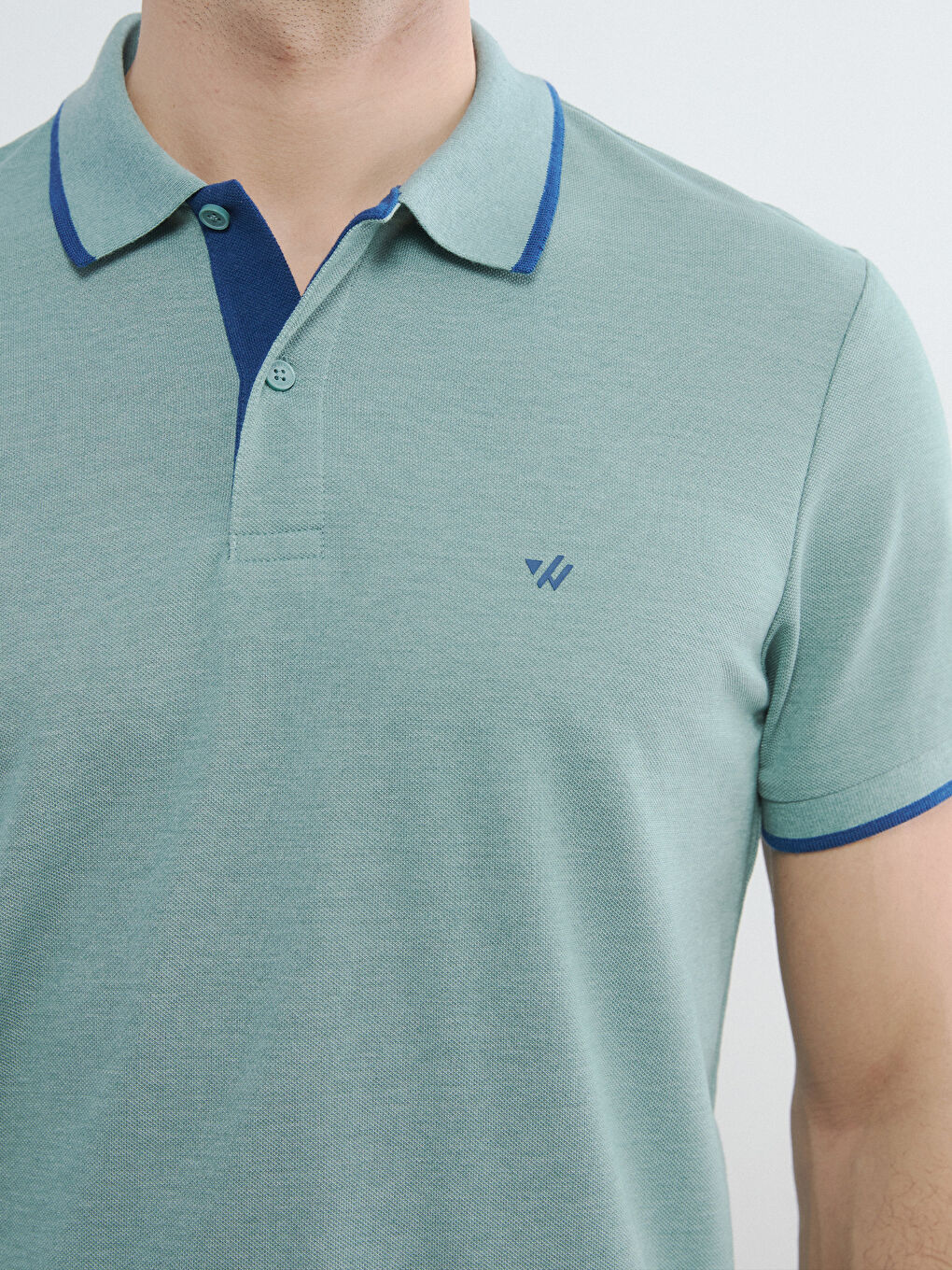 Футболка Мужская Пике Однотонная с Воротником Поло-4