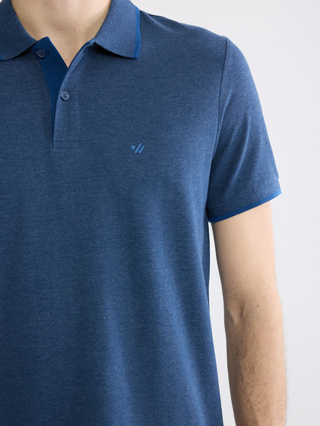 Ерлерге арналған поло жағалы өрнексіз пике футболка-8