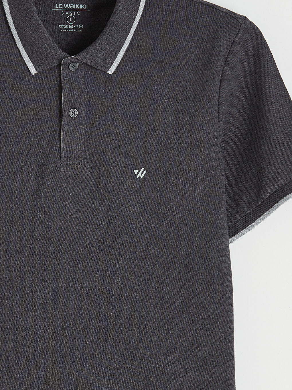 Ерлерге арналған поло жағалы өрнексіз пике футболка-10