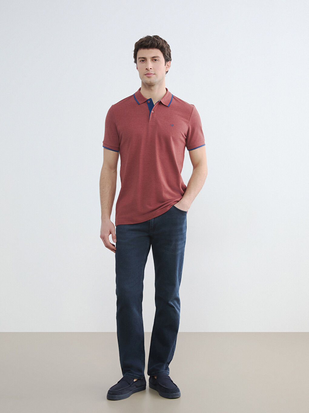 Muška slim fit piqué polo majica-2