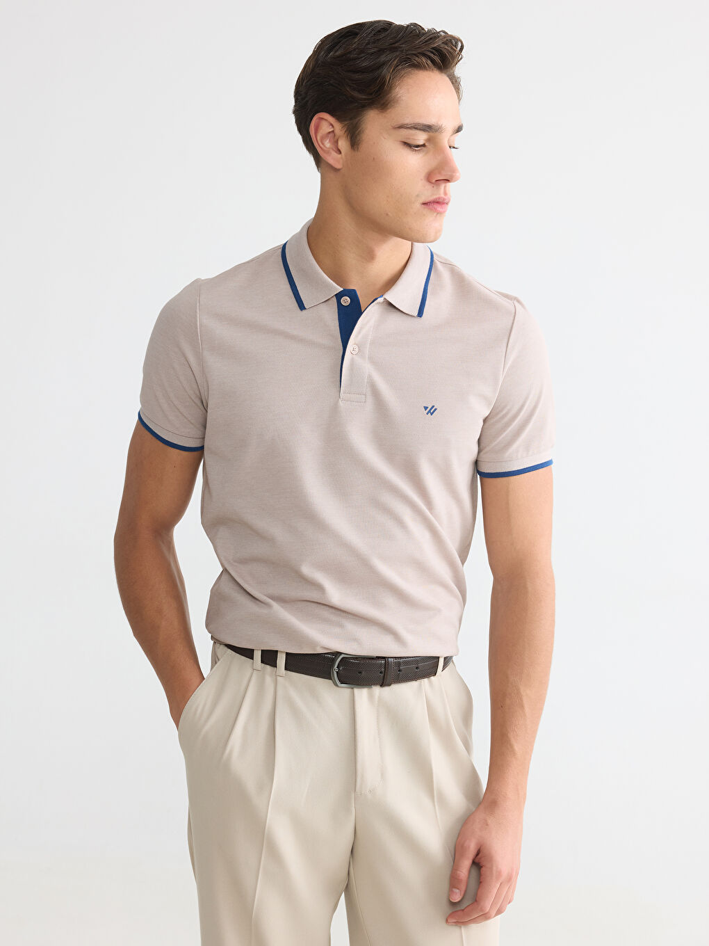 T-shirt piké me jakë polo për meshkuj-1