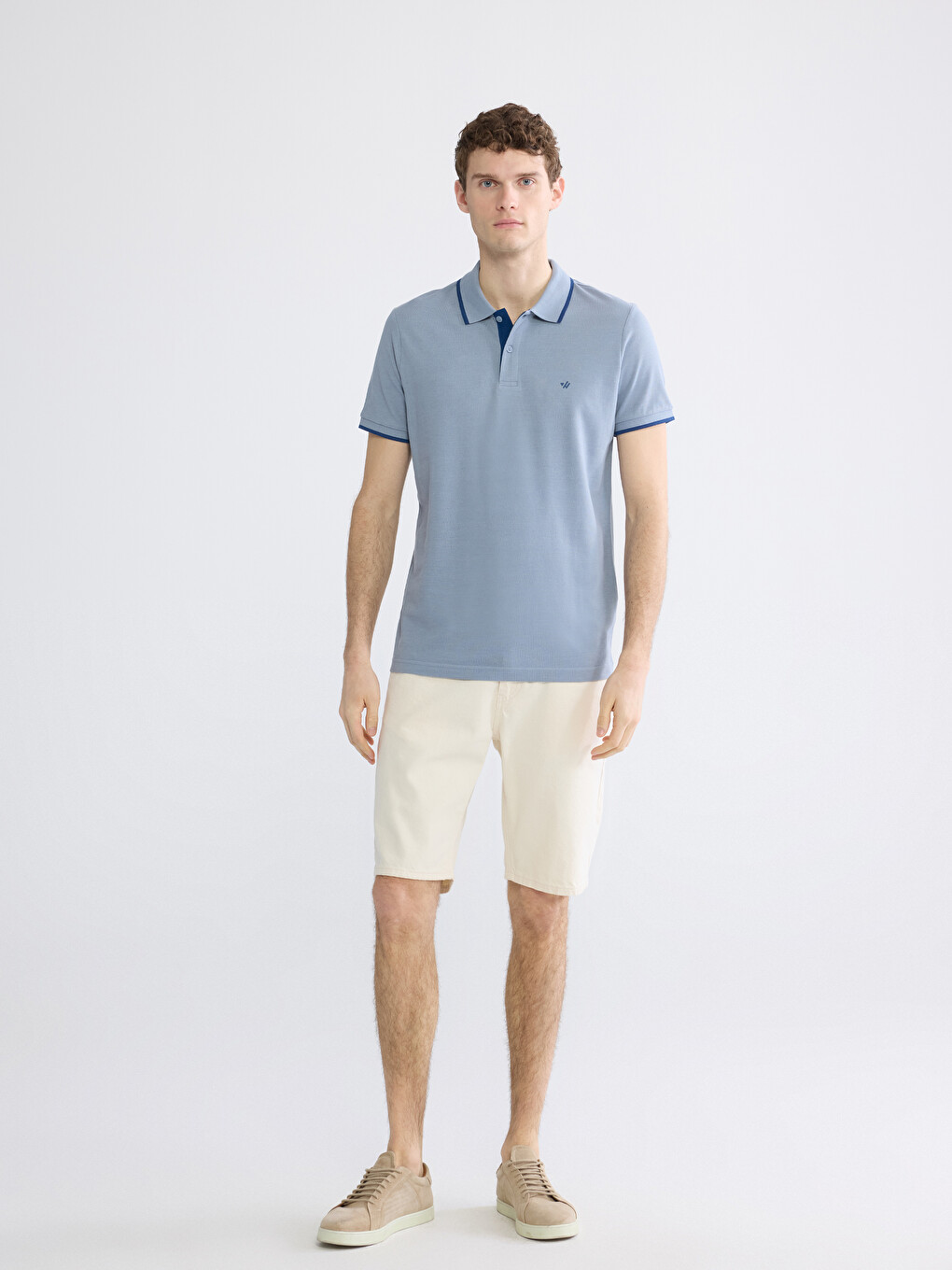 Polo Collar Pique Men's T-shirt-1