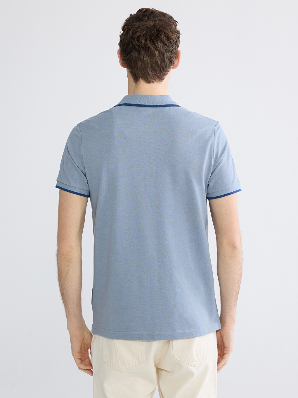 Polo Collar Pique Men's T-shirt-3
