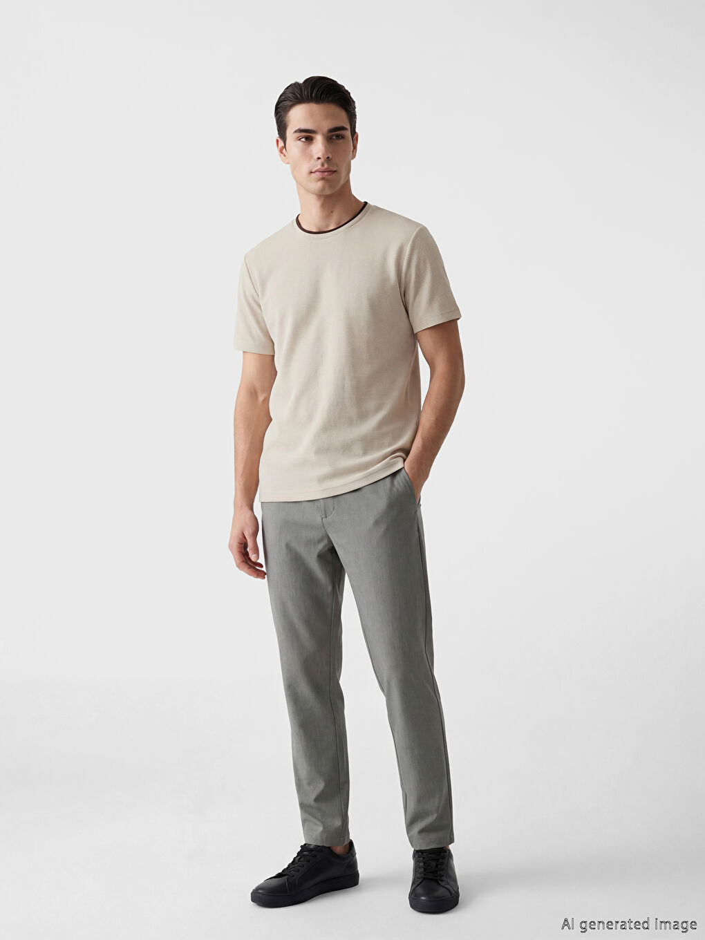  Bisiklet Yaka Erkek Tişört-1