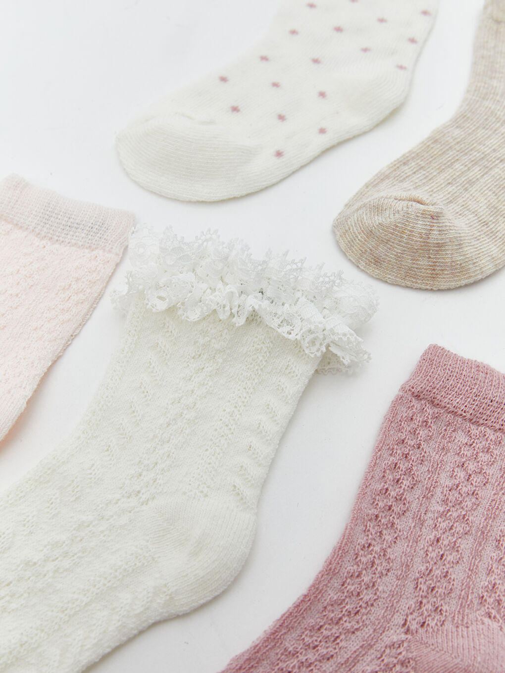 جوارب للكاحل بيج فاتح / ايكرو طفلة-1