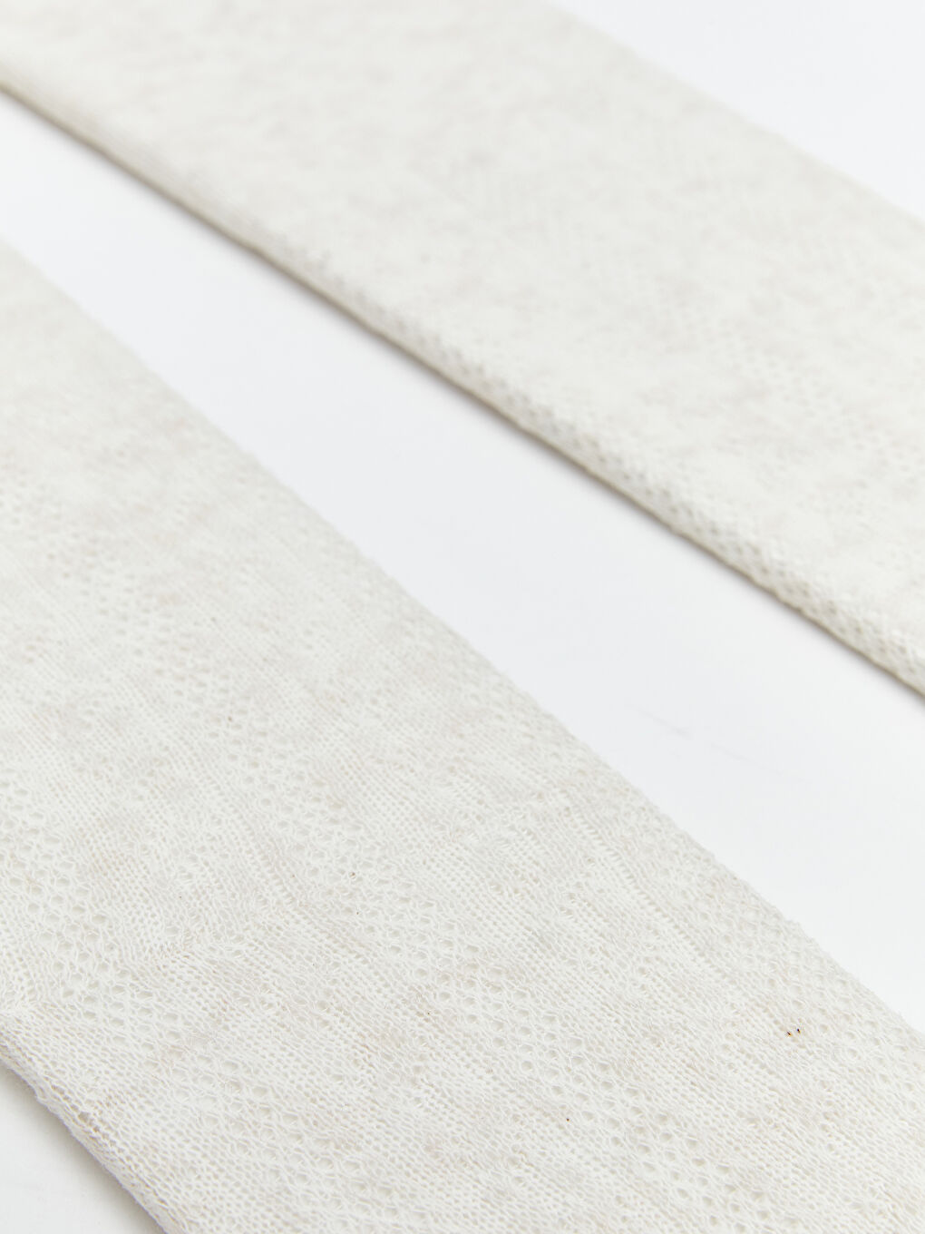 Bej Kız Bebek Triko Külotlu Çorap 2'li-2