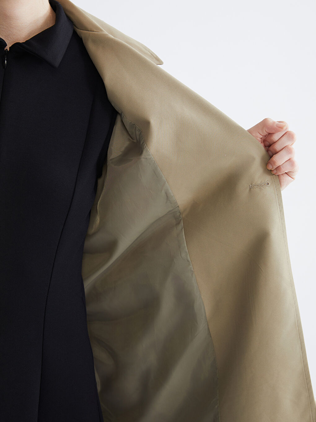 معطف واقٍ من المطر أخضر امرأة-3