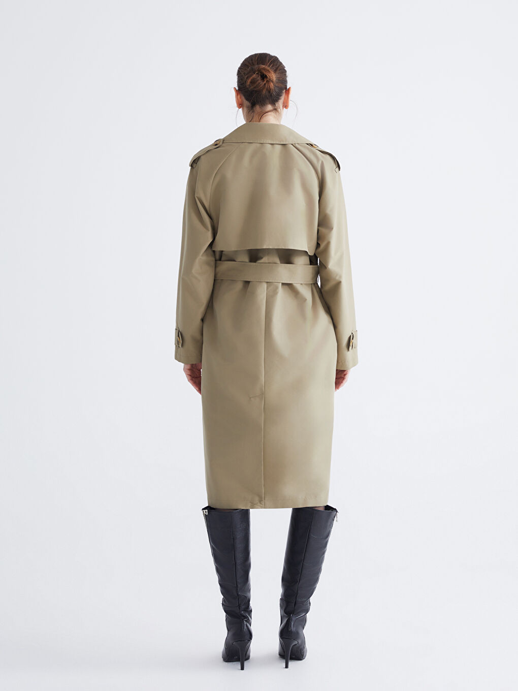 معطف واقٍ من المطر أخضر امرأة-4