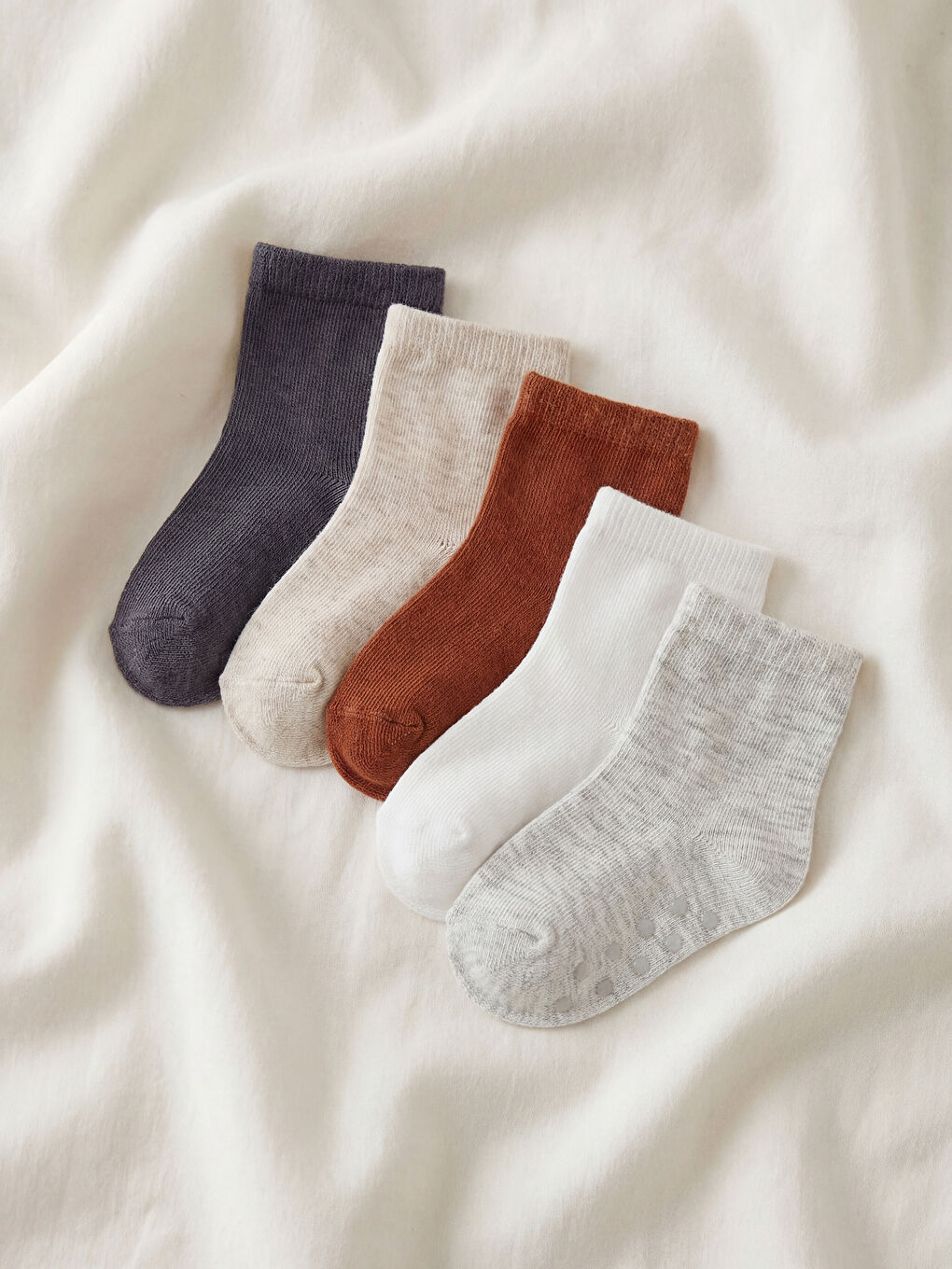 Semelle Antidérapante Chaussettes de Cheville pour Bébé Garçon Lot de 5 Pièces