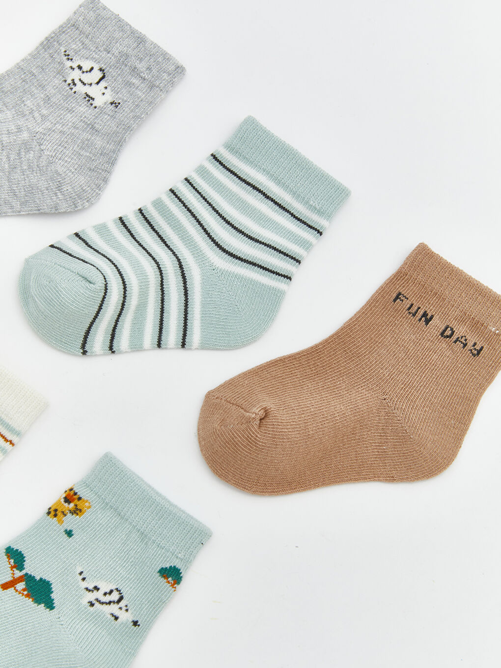 جوارب للكاحل رمادي طفل رضيع-1