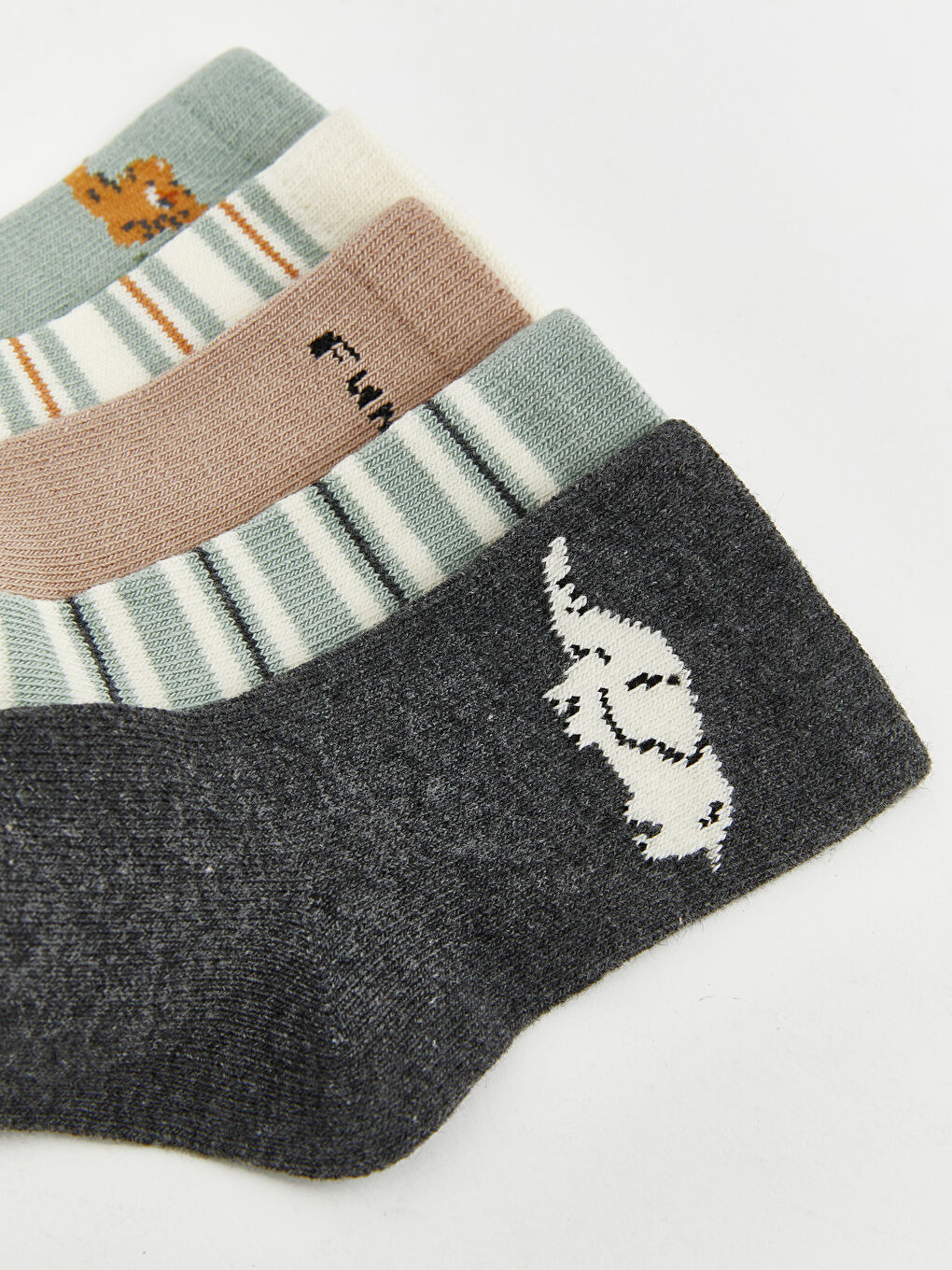Set of Five Patterned Ankle Socks for Baby Boys-6