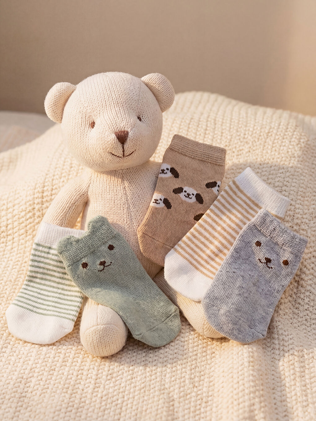 Узорчатые короткие носки для малышей мальчиков, комплект из 5 штук