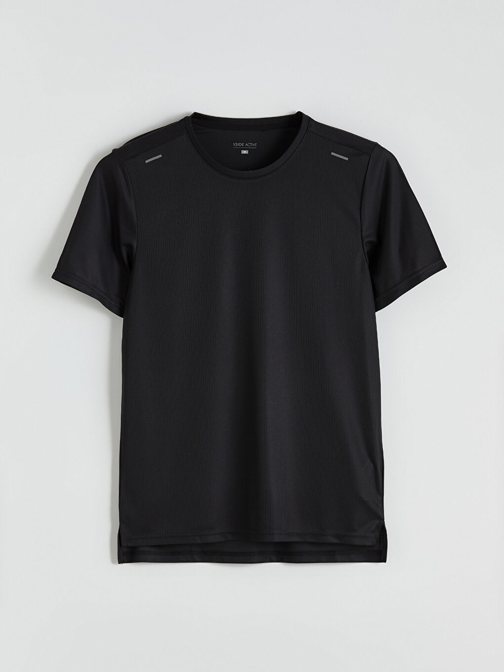 Siyah Bisiklet Yaka Erkek Spor Tişört-4