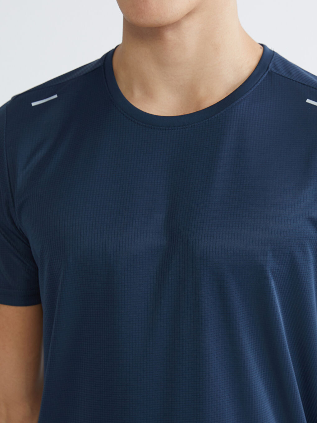 İndigo Bisiklet Yaka Erkek Spor Tişört-2