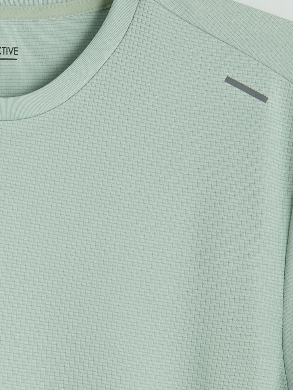 Yeşil Bisiklet Yaka Erkek Spor Tişört-2