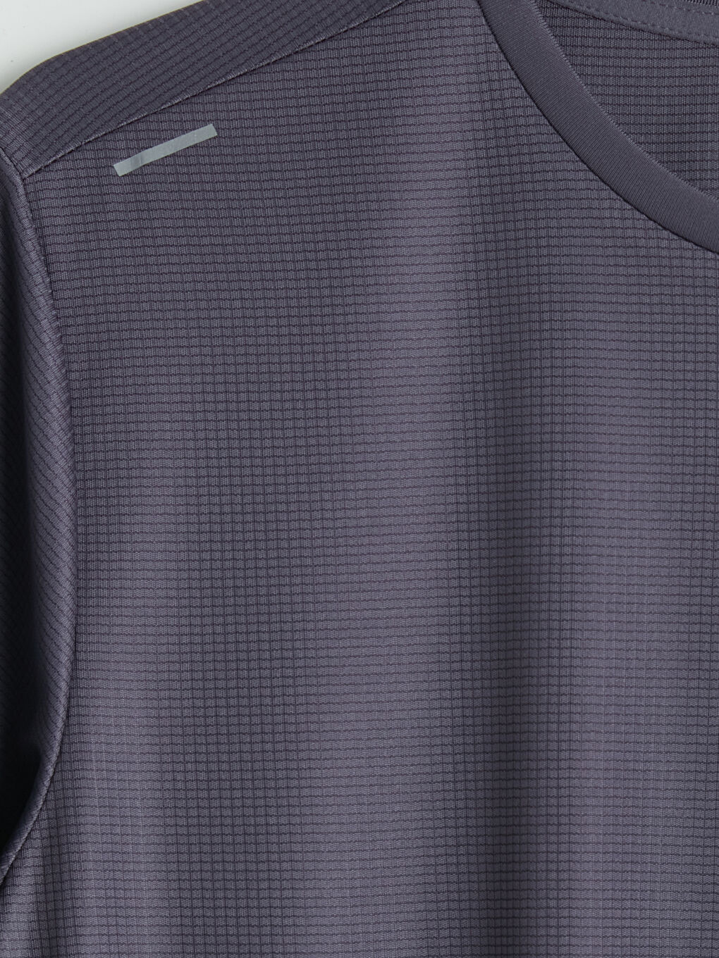 Mor Bisiklet Yaka Erkek Spor Tişört-2