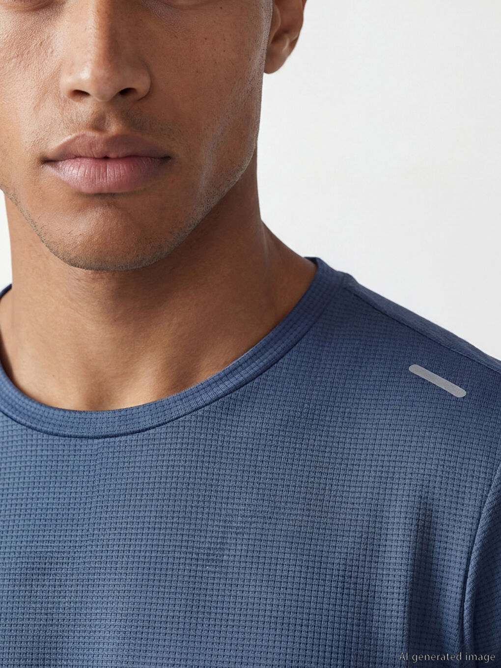 İndigo Bisiklet Yaka Erkek Spor Tişört-2
