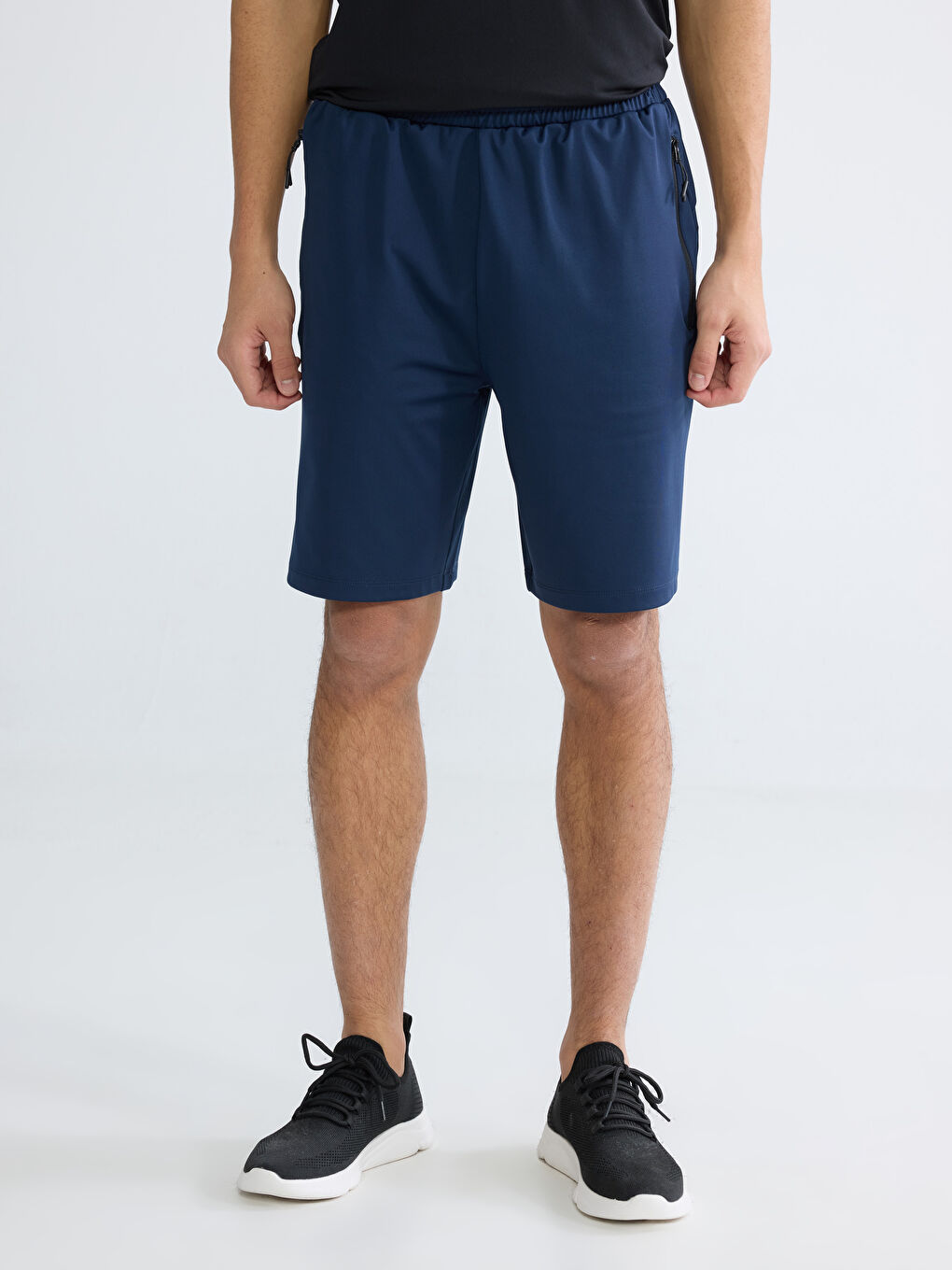 Lacivert Standart Kalıp Erkek Spor Şort-1