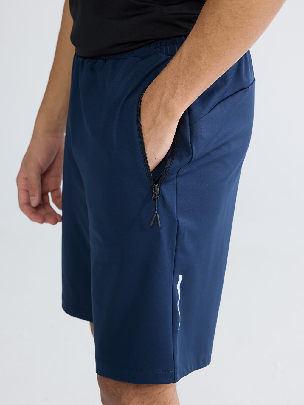 Lacivert Standart Kalıp Erkek Spor Şort-2