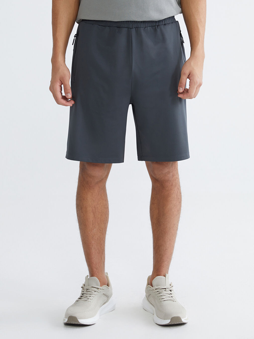 Gri Standart Kalıp Erkek Spor Şort-1