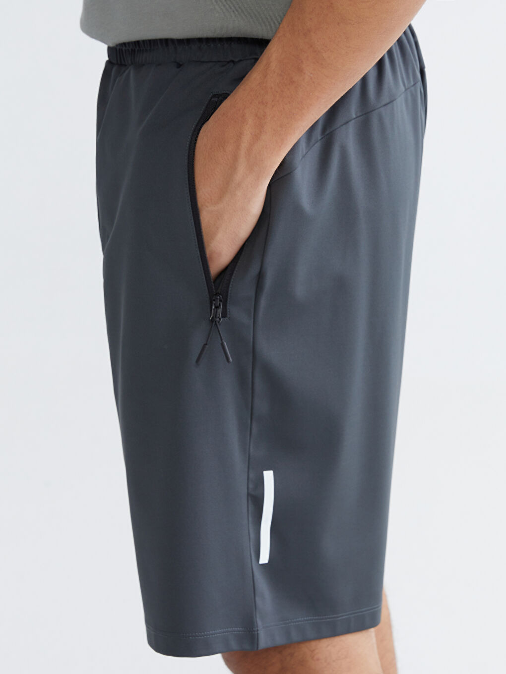 Gri Standart Kalıp Erkek Spor Şort-2