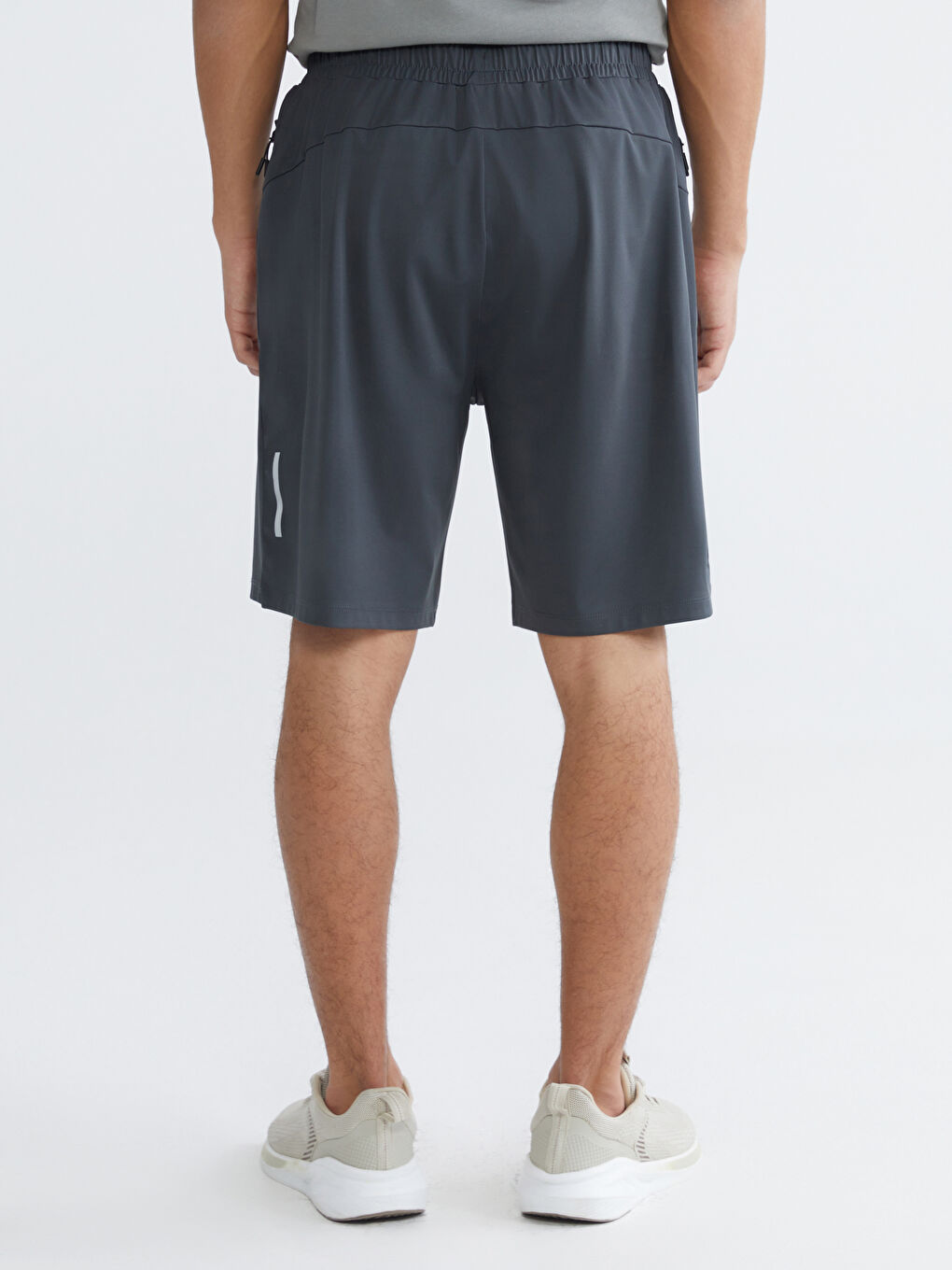 Gri Standart Kalıp Erkek Spor Şort-3