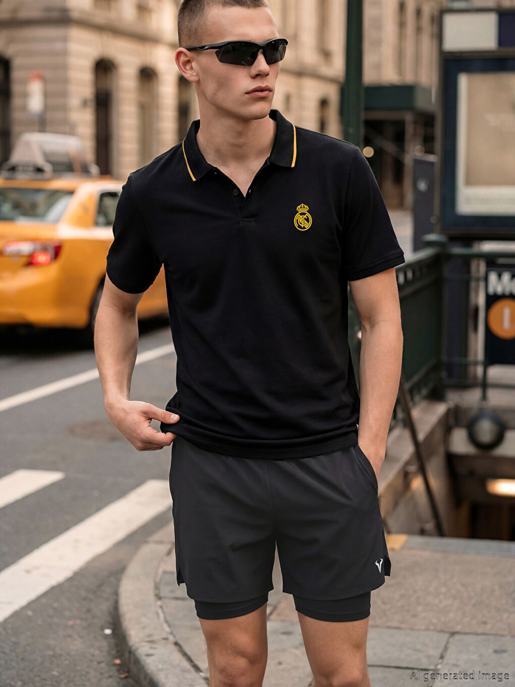 რეგულარული სპორტული შორტები მამაკაცებისთვის ლეგინსებით-1