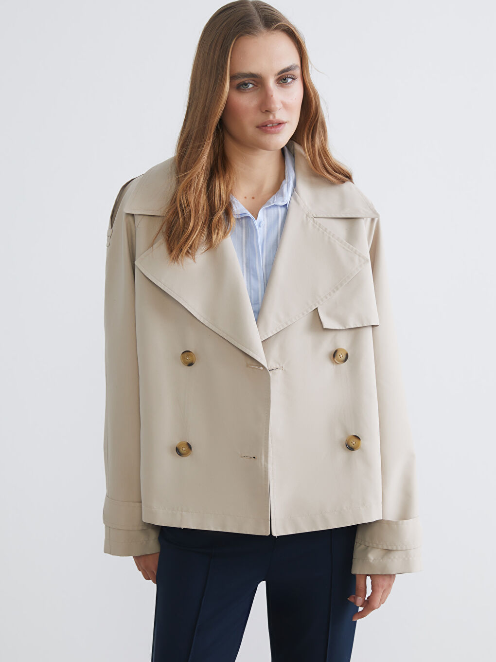 Double-Breasted Oversized Trench Coat