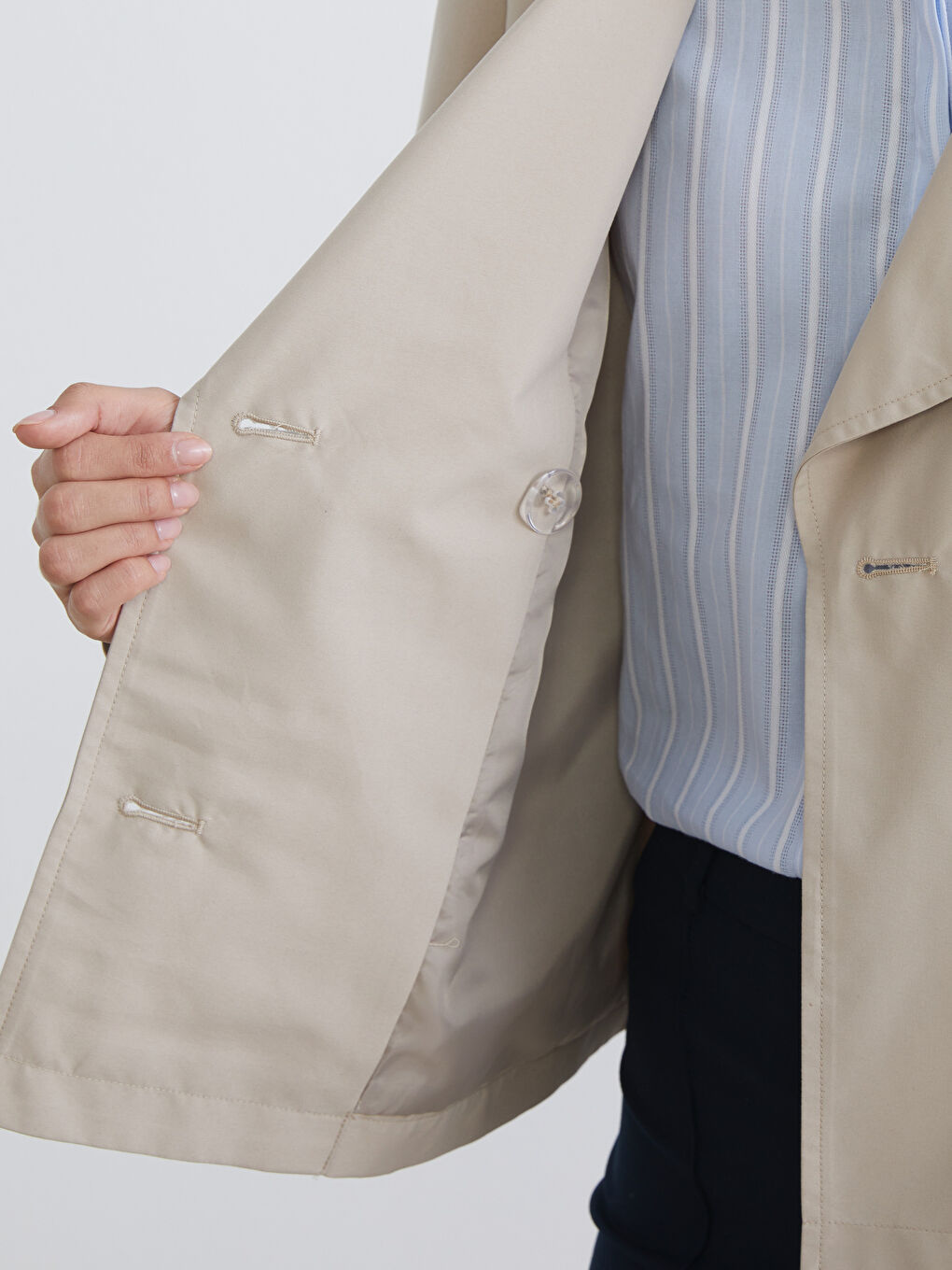 Double-Breasted Oversized Trench Coat-3