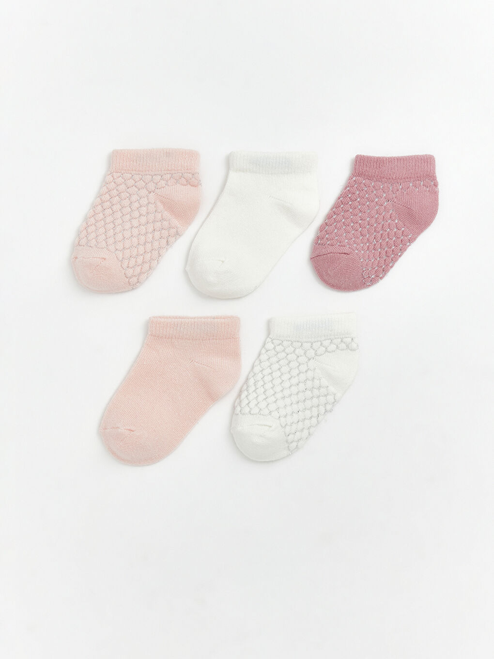 Pembe Kız Bebek Patik Çorap 5'li