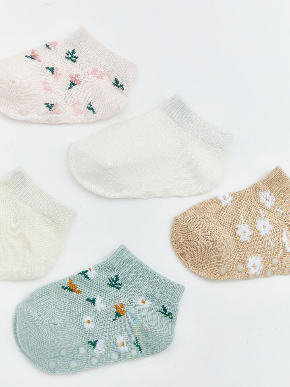 Yeşil Kız Bebek Patik Çorap 5'li Paket-2