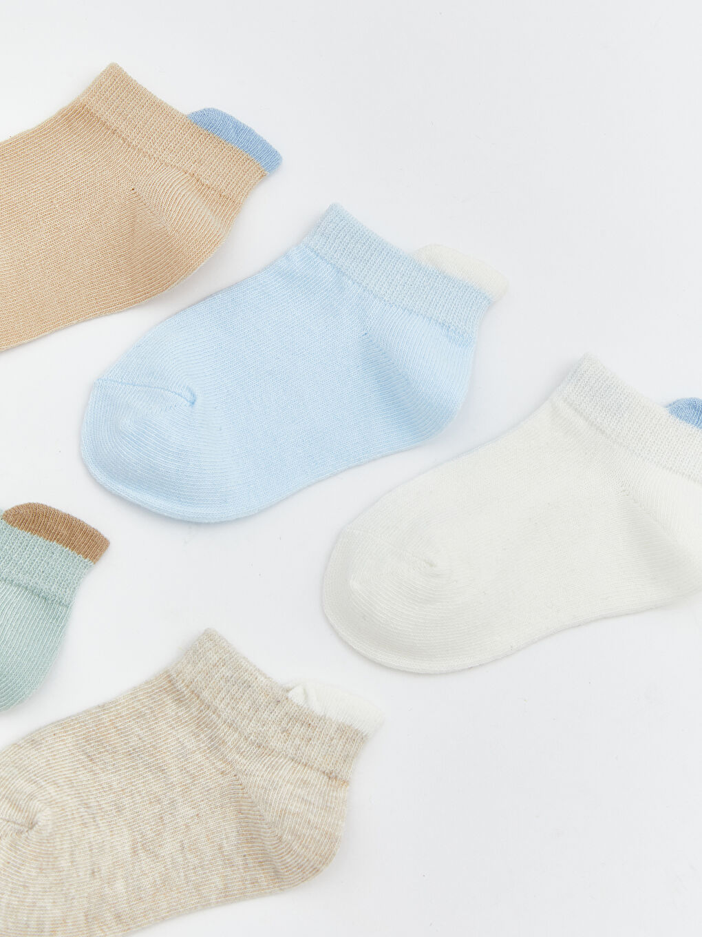 Bej Basic Erkek Bebek Patik Çorap 5'li-1