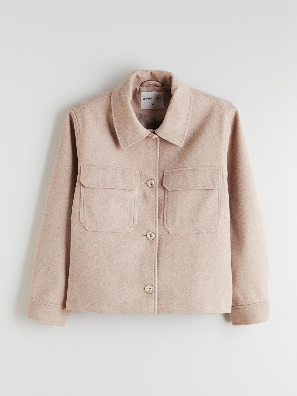 قميص خارجي بيج امرأة-5