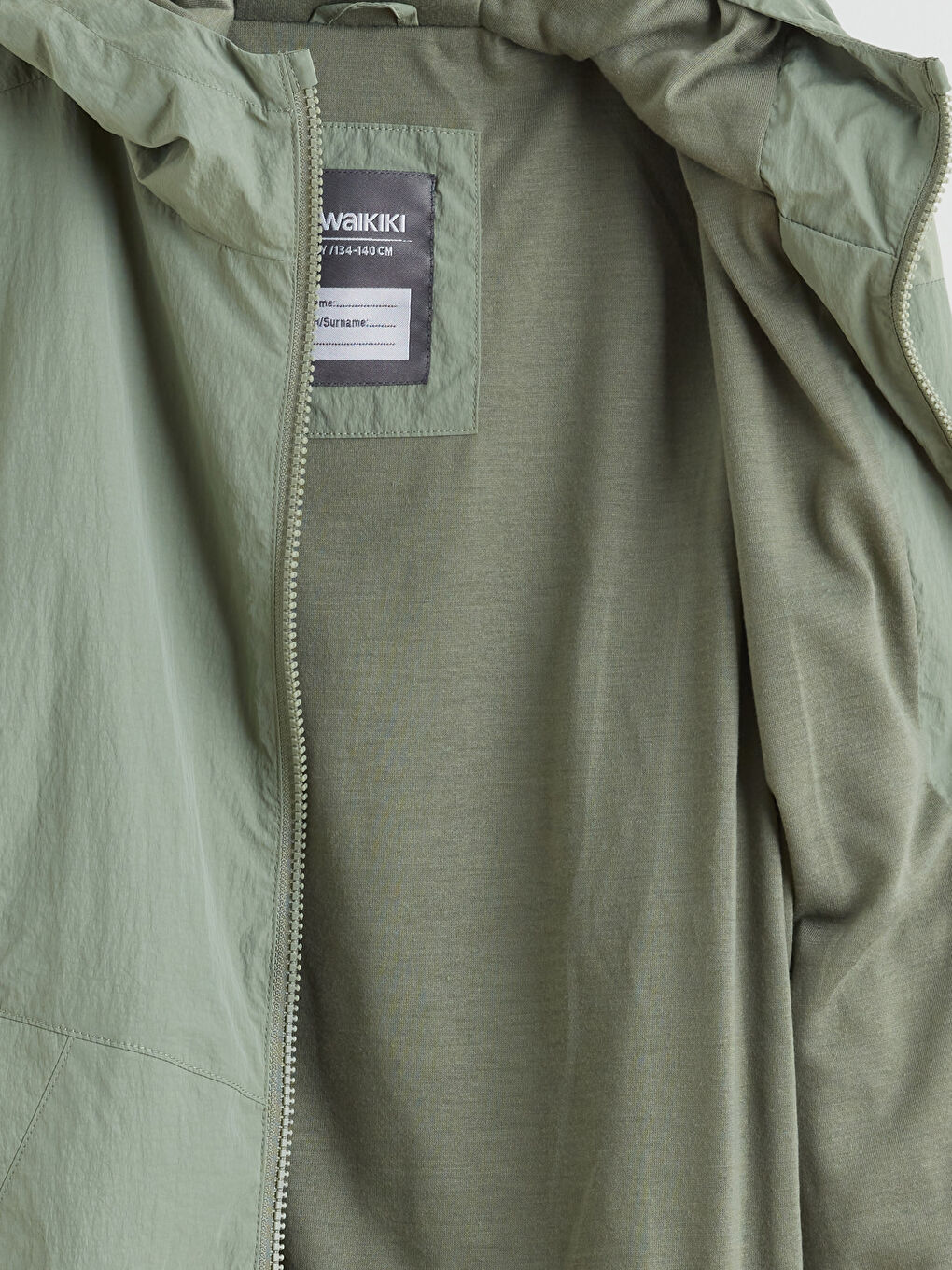 Haki Kapüşonlu Erkek Çocuk Mont-3