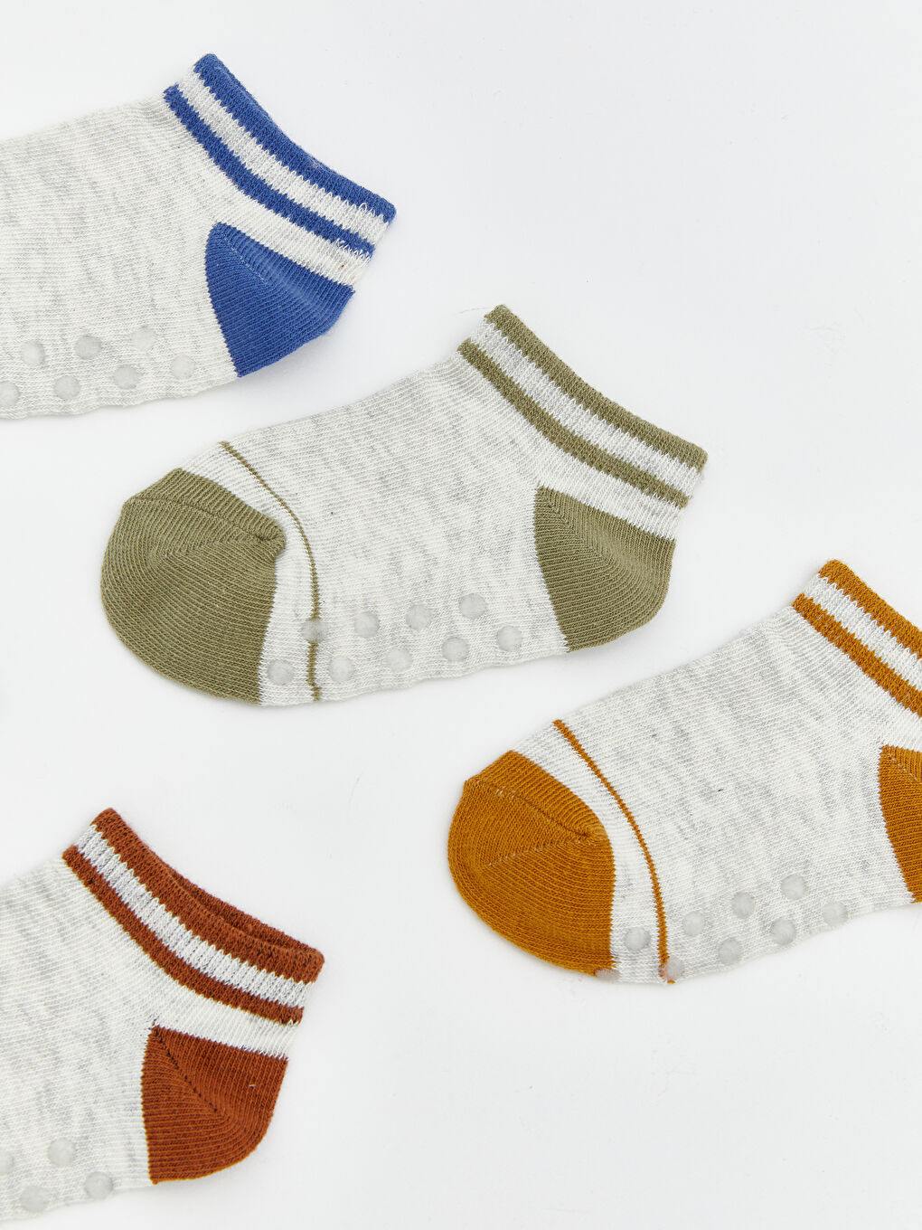 Gri Erkek Bebek Patik Çorap 5'li Paket-2