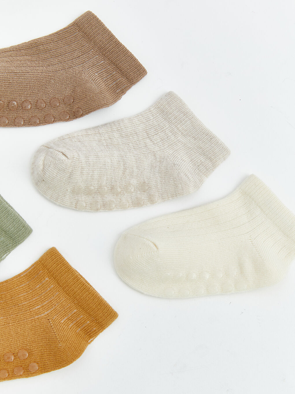 Kahverengi Erkek Bebek Patik Çorap 5'li-1