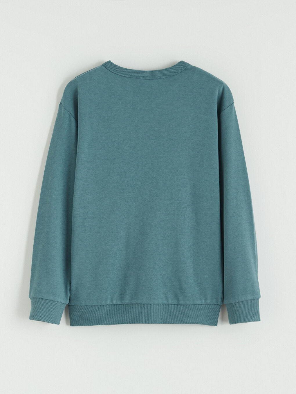 Yeşil Bisiklet Yaka Baskılı Erkek Çocuk Sweatshirt-1